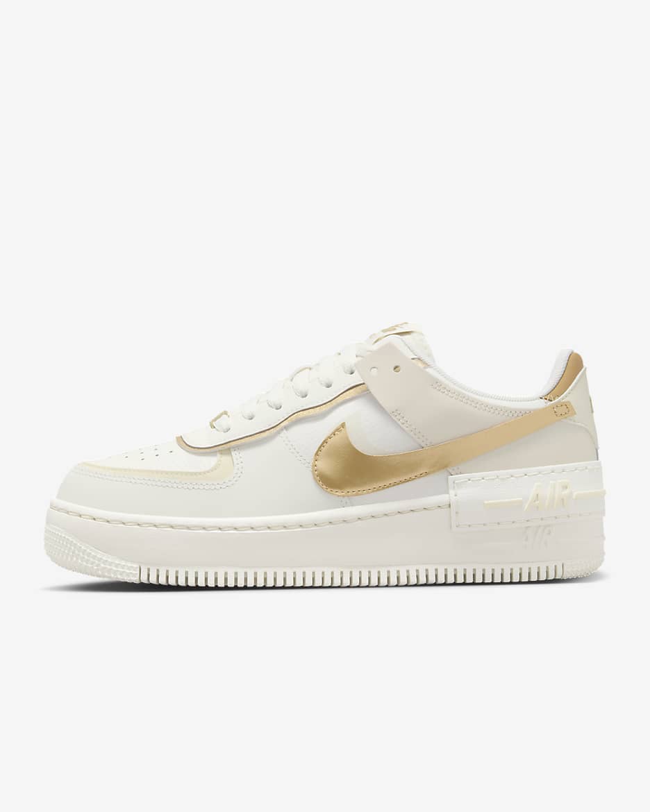 Nike Air Force 1 Shadow 女鞋 - Sail/Coconut Milk/Metallic Gold