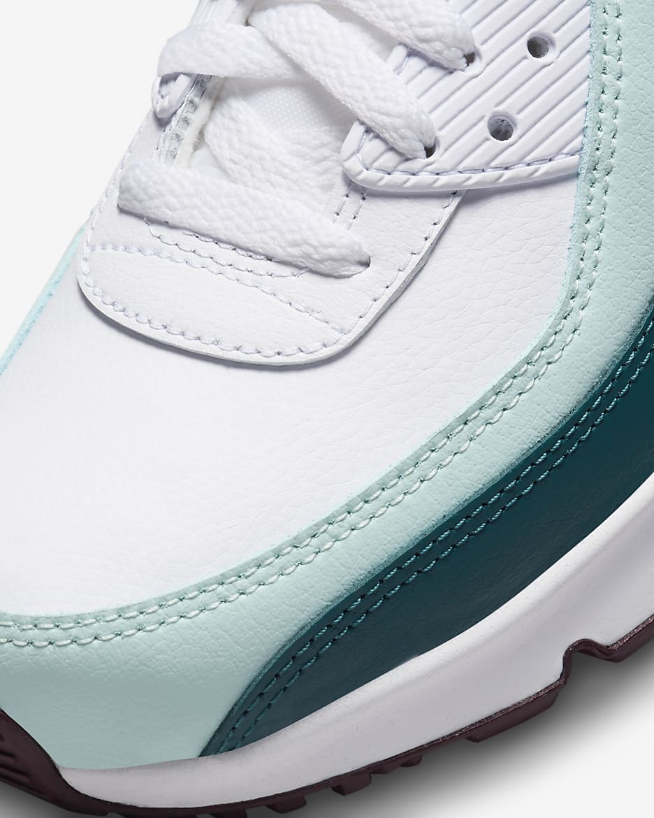 Nike Air Max 90 LTR Older Kids' Shoes - White/Jade Ice/Geode Teal/White