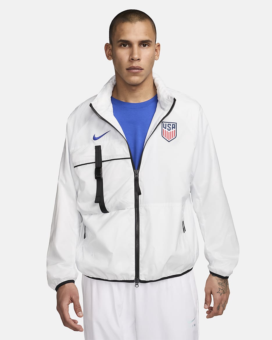 USMNT Men's Nike Soccer Halo Jacket - Summit White/Old Royal