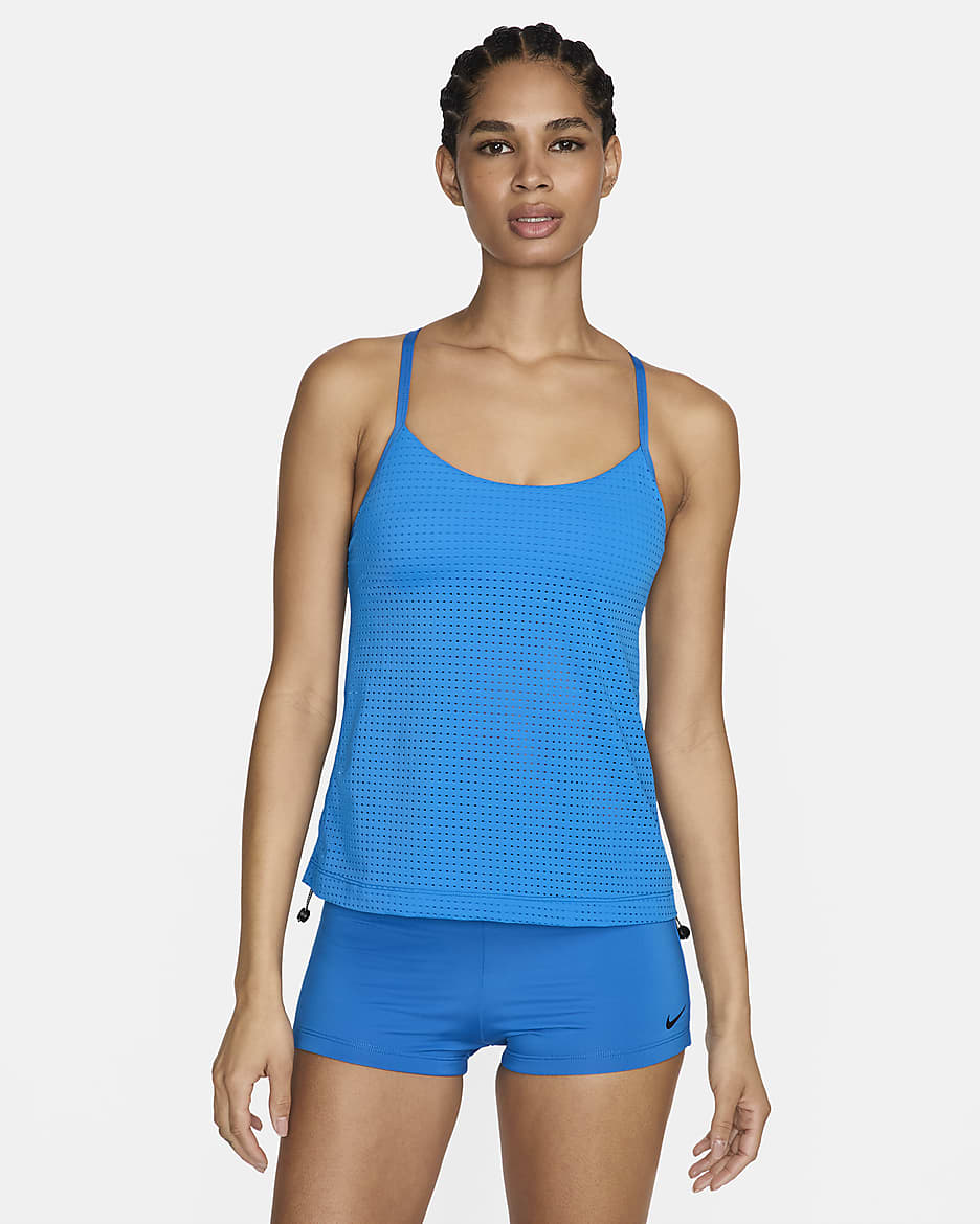 Nike Essential Women's Layered Tankini Top - Photo Blue