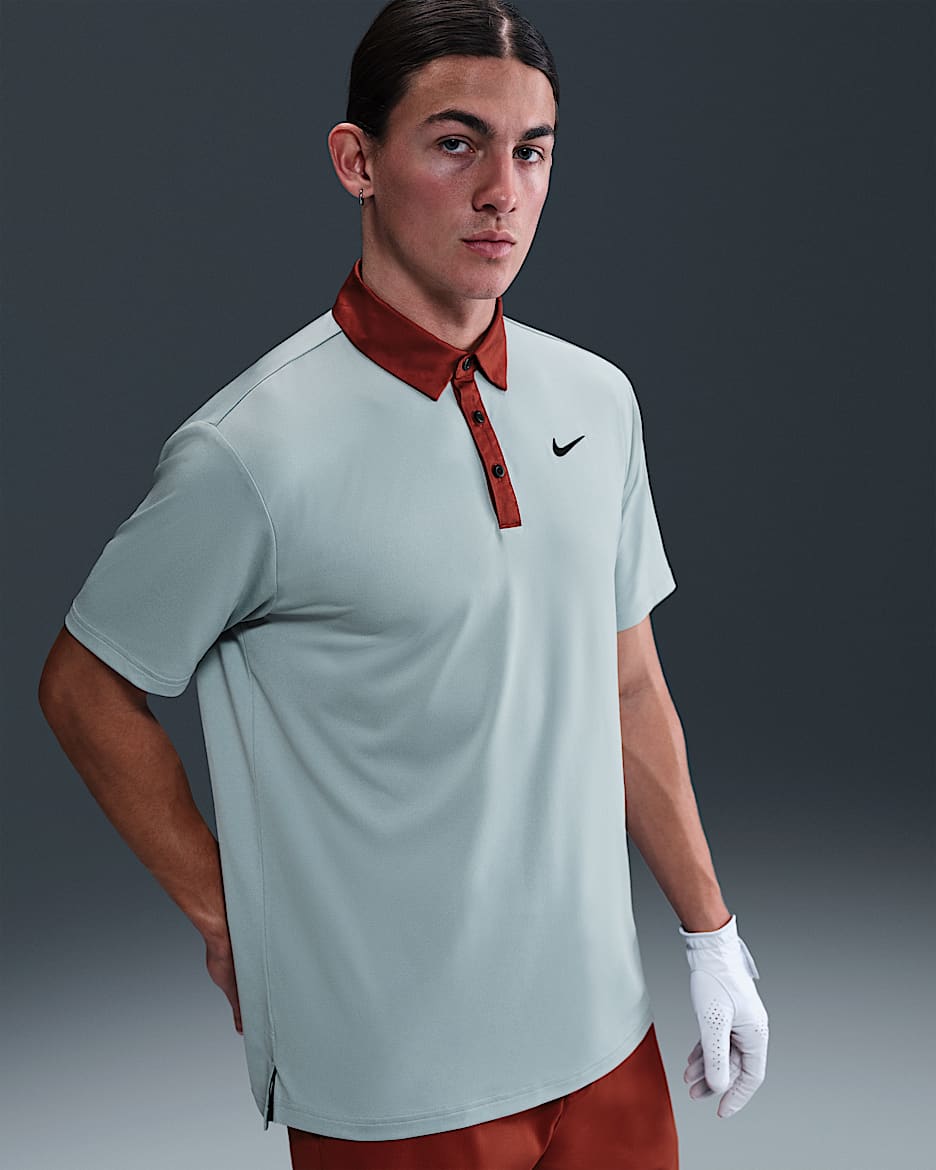 Polo de golf Dri-FIT para hombre Nike Tour - Cubo océano/Piedra de Marte/Negro