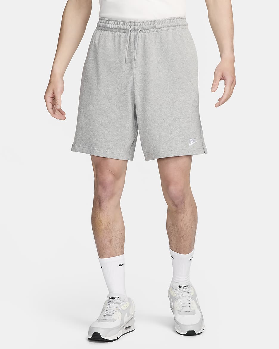 Nike Club Men's Knit Shorts - Dark Grey Heather/White