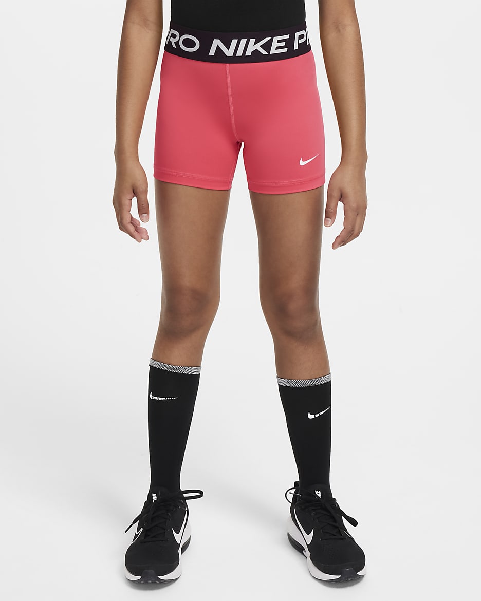 Nike Pro Big Kids' (Girls') Shorts - Aster Pink/White