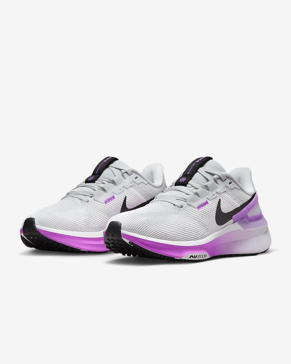 Nike Structure 25 Women's Road Running Shoes - White/Pure Platinum/Fuchsia Dream/Black