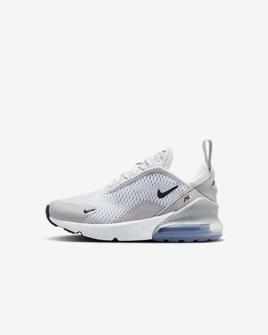 Nike Air Max 270 Küçük Çocuk Ayakkabısı - Pure Platinum/Light Smoke Grey/Metallic Silver/Siyah