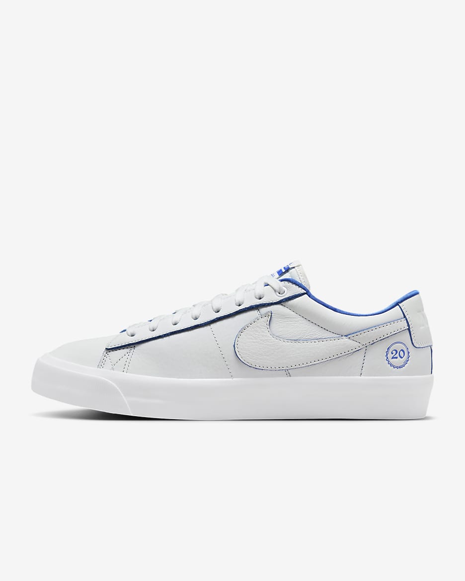 Nike SB Blazer Low Pro GT Premium Men's Shoes - Summit White/Summit White/White/Game Royal