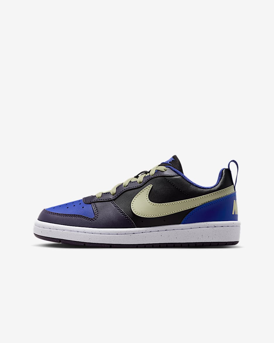 Chaussure Nike Court Borough Low Recraft pour ado - Noir/Cave Purple/Deep Night/Olive Aura