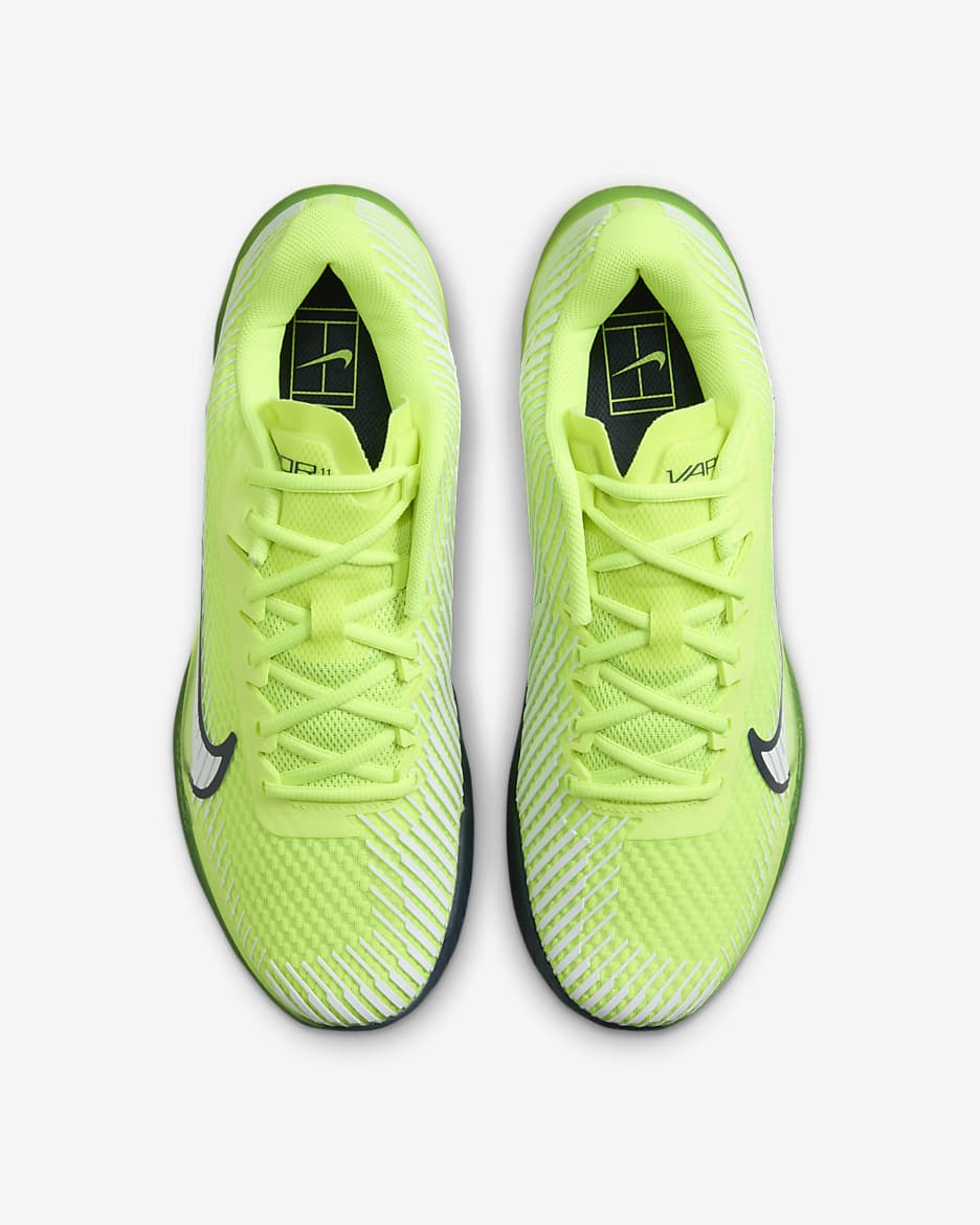 NikeCourt Air Zoom Vapor 11 男款硬地球場網球鞋 - Volt/Armory Navy/白色