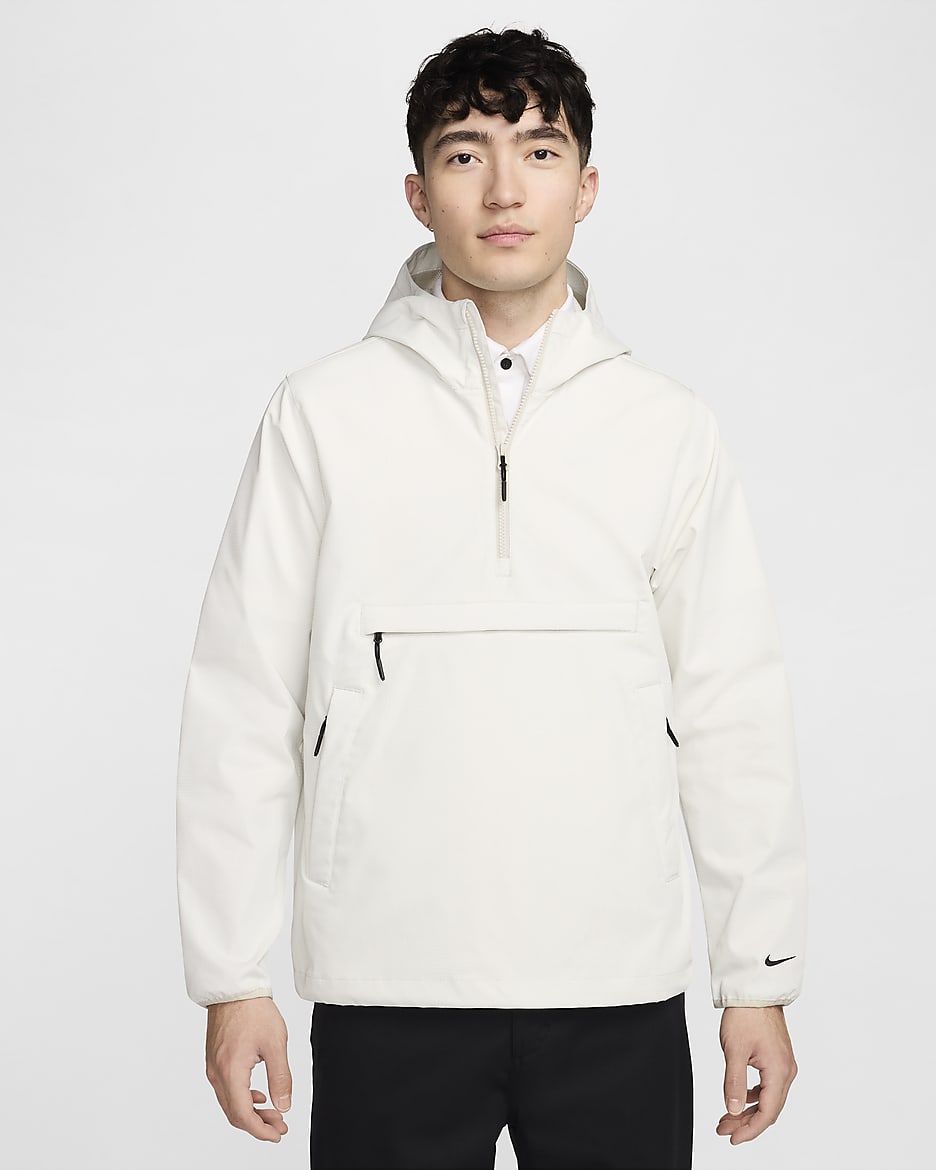 Nike Unscripted Repel Men's Golf Anorak Jacket - Light Bone/Black