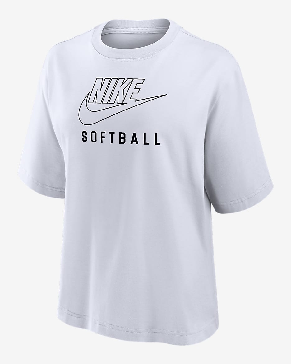 Nike Swoosh Women's Softball Boxy T-Shirt - White