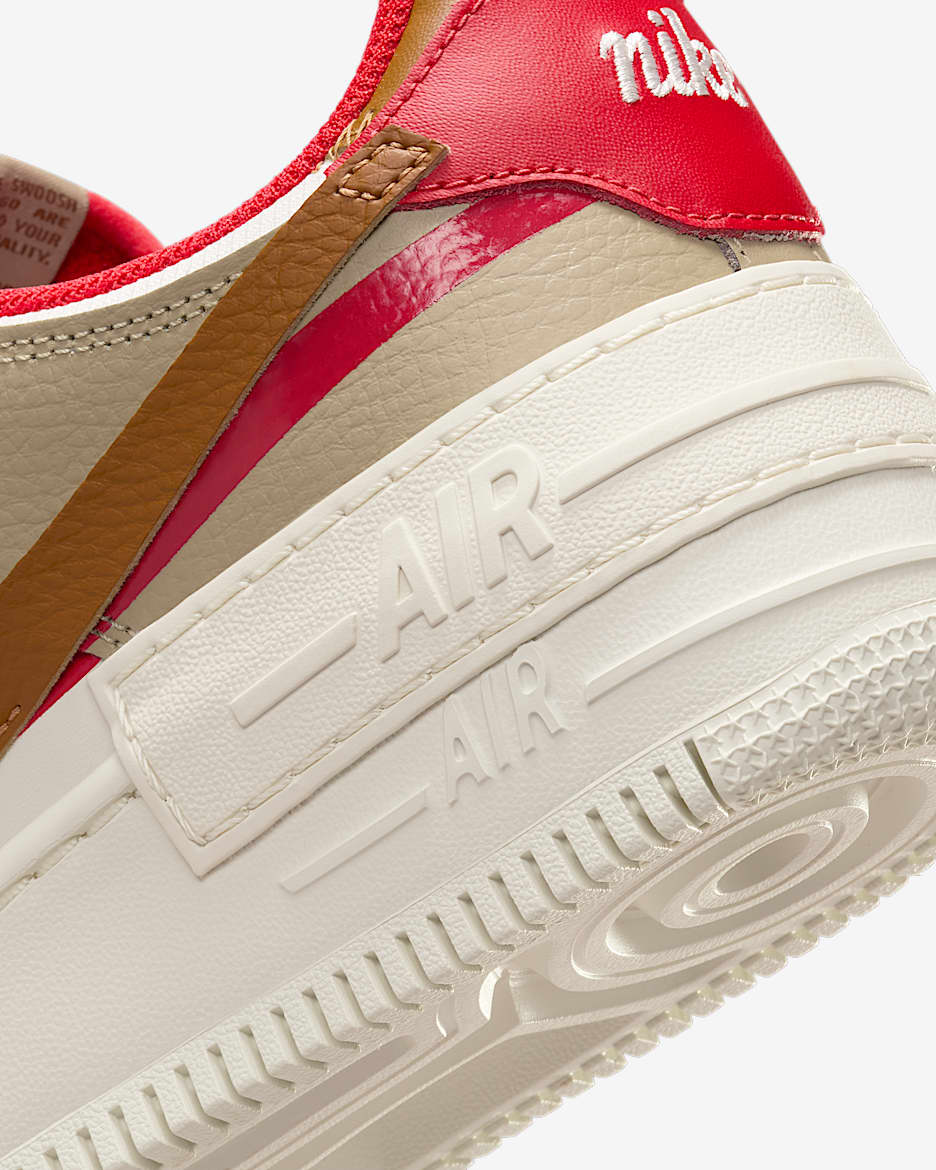 Nike Air Force 1 Shadow 女鞋 - Phantom/Fire Red/Khaki/Light British Tan