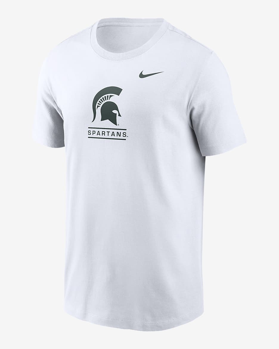 Playera universitaria Nike para hombre Michigan State Spartans - Blanco