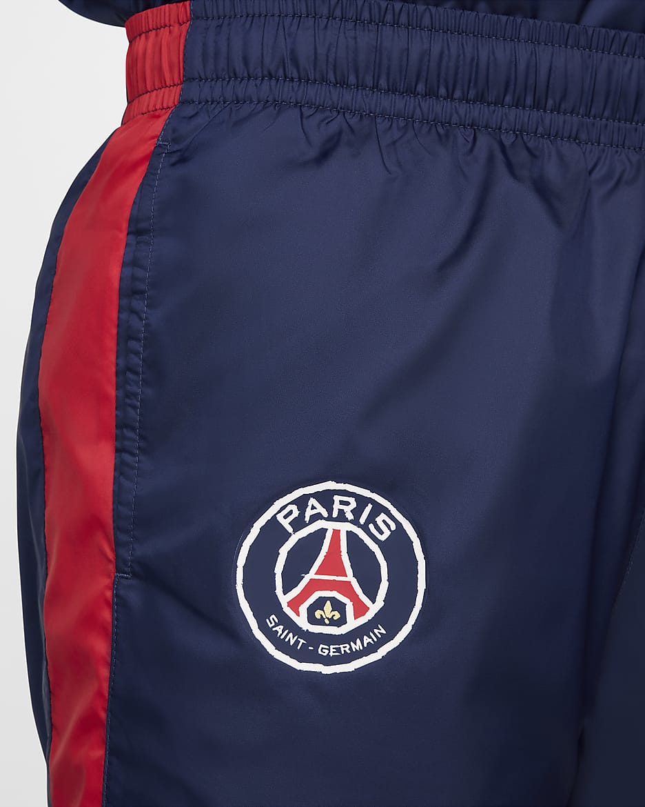 Paris Saint-Germain Nike Fußball-Trainingsanzug aus Webmaterial mit Kapuze (Herren) - Midnight Navy/University Red/University Red