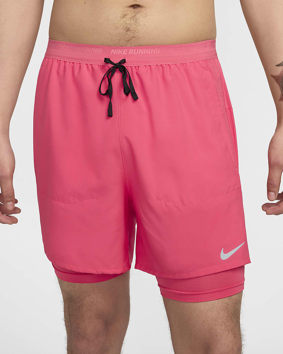 Nike Stride Men's Dri-FIT 13cm (approx.) Hybrid Running Shorts - Aster Pink/Aster Pink/Black