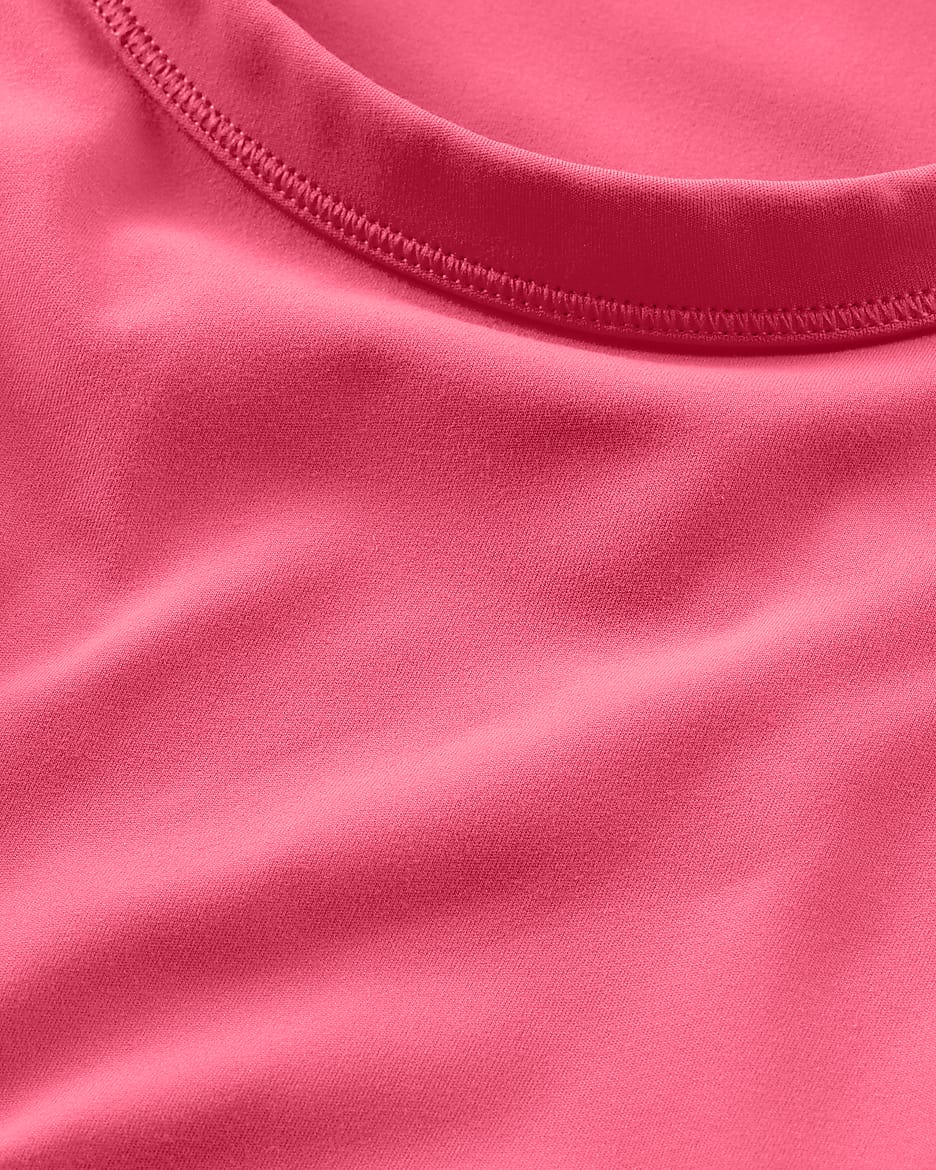 Camiseta de tirantes Dri-FIT cropped para mujer Nike One Fitted - Rosa margarita/Negro