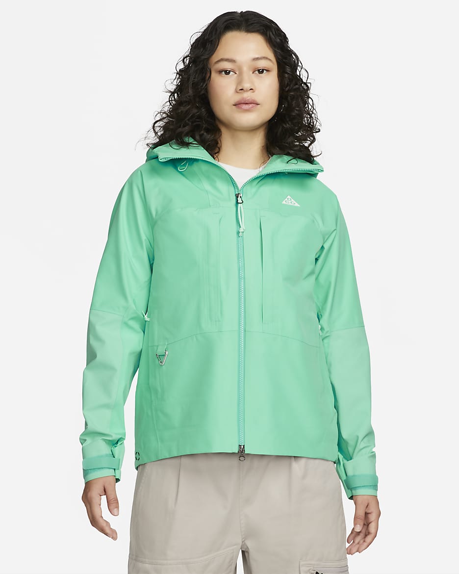 Nike ACG "Misery Ridge" GORE-TEX Women's Storm-FIT ADV Loose Lightweight Waterproof Jacket - Light Menta/Light Menta/Light Menta/Summit White