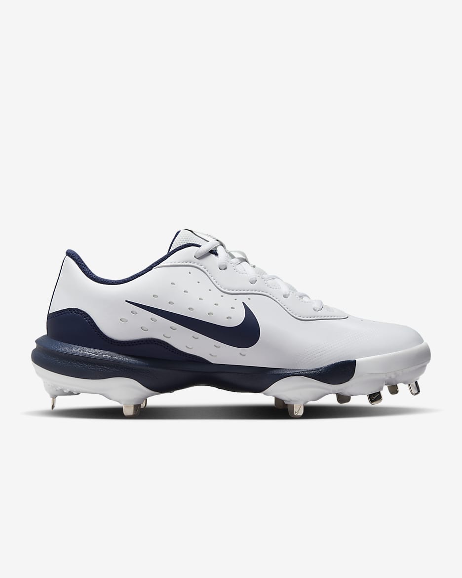 Nike Alpha Huarache Varsity 4 Low Men's Baseball Cleats - White/Pure Platinum/Black/Midnight Navy