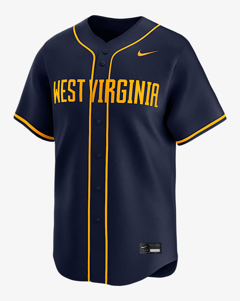 Jersey de béisbol universitario Nike Limited para hombre West Virginia Mountaineers - Azul marino