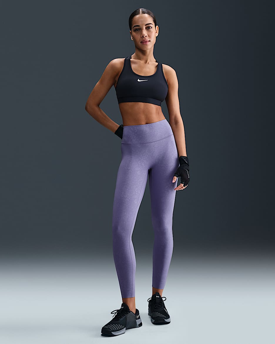 Leggings de tiro alto de 7/8 y sujeción media para mujer Nike Universa - Amatista empolvado/Morado arena