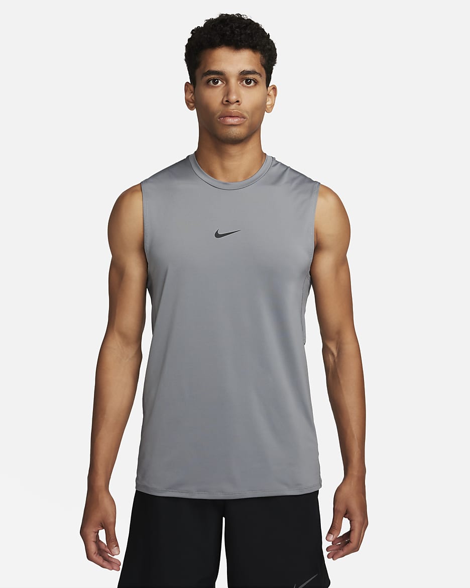 Camiseta sin mangas Dri-FIT para hombre Nike Pro - Gris humo/Negro