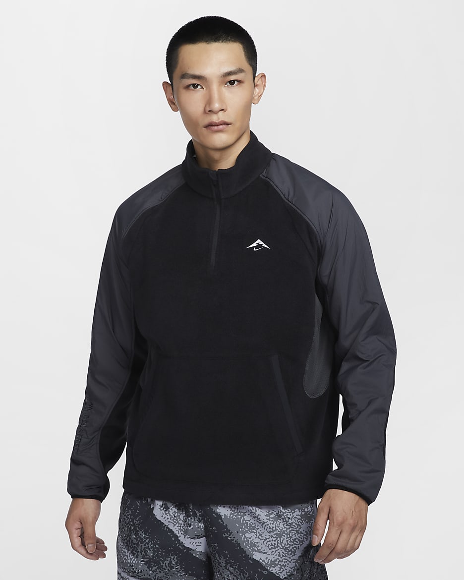 Nike Trail Polartec® Men's 1/4-Zip Fleece Running Top - Black/Anthracite/Summit White