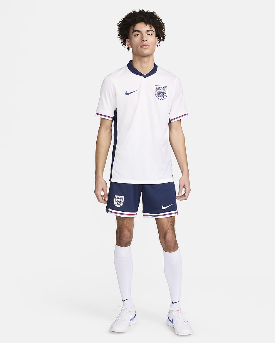 Shorts da calcio replica Nike Dri-FIT Inghilterra 2024 Stadium da uomo – Home - Blue Void/Bianco