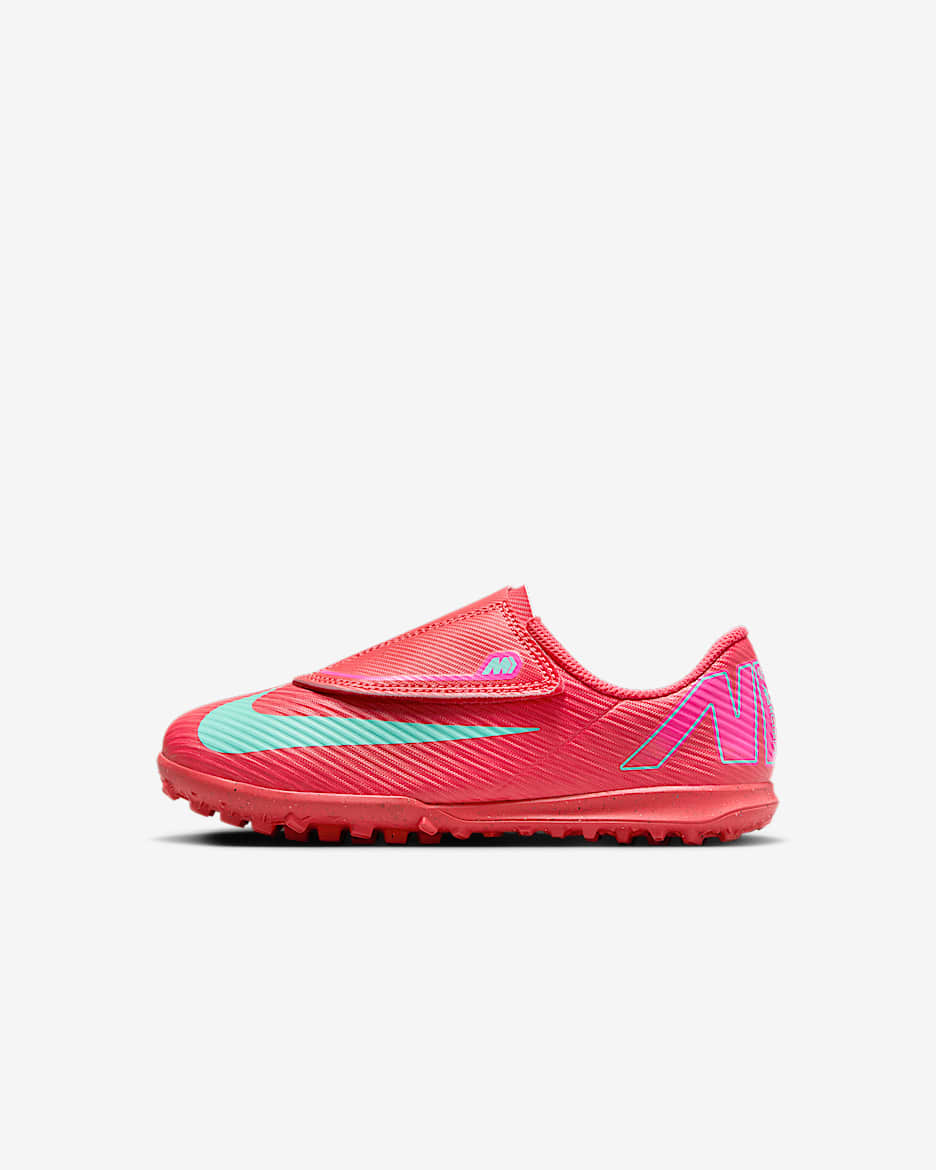 Nike Jr. Mercurial Vapor 16 Club műfűre készült, alacsony szárú futballcipő kisgyerekeknek - Ember Glow/Aurora Green