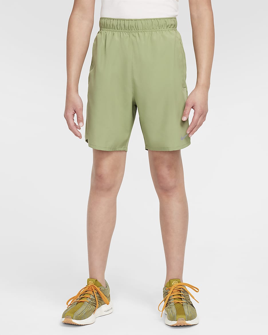 Nike Dri-FIT Challenger Older Kids' (Boys') Training Shorts - Oil Green/Oil Green