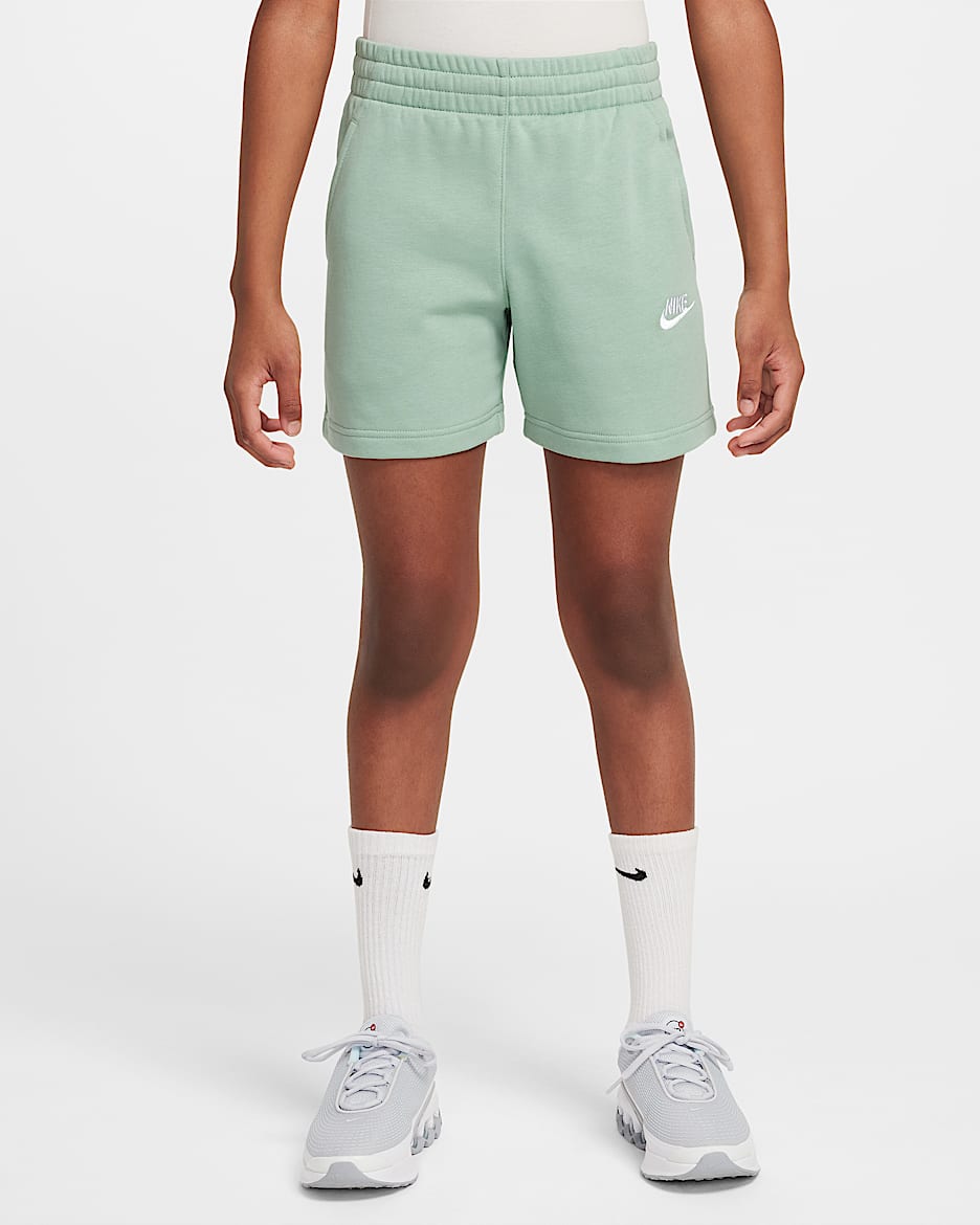 Shorts in French Terry 13 cm Nike Sportswear Club Fleece – Ragazza - Steam/Steam/Bianco
