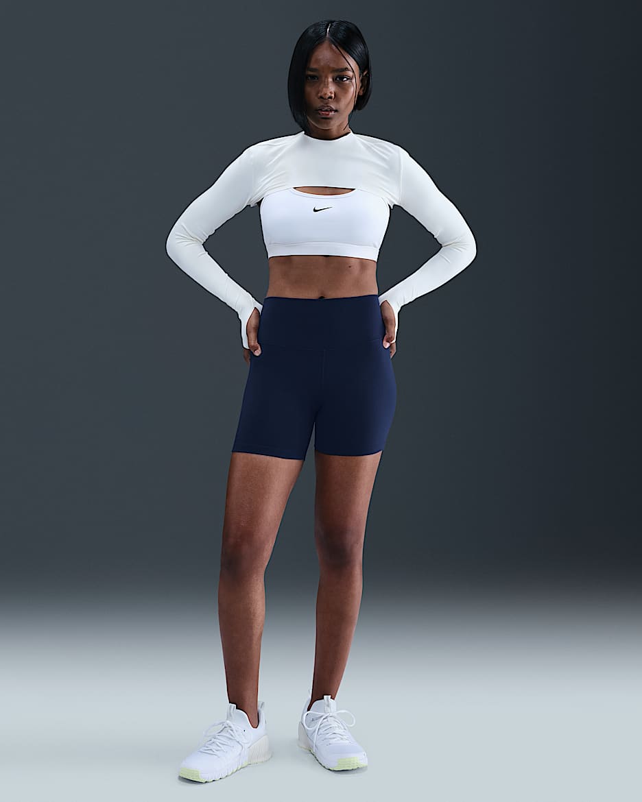 Nike One Women's High-Waisted 5" Biker Shorts - Midnight Navy/White