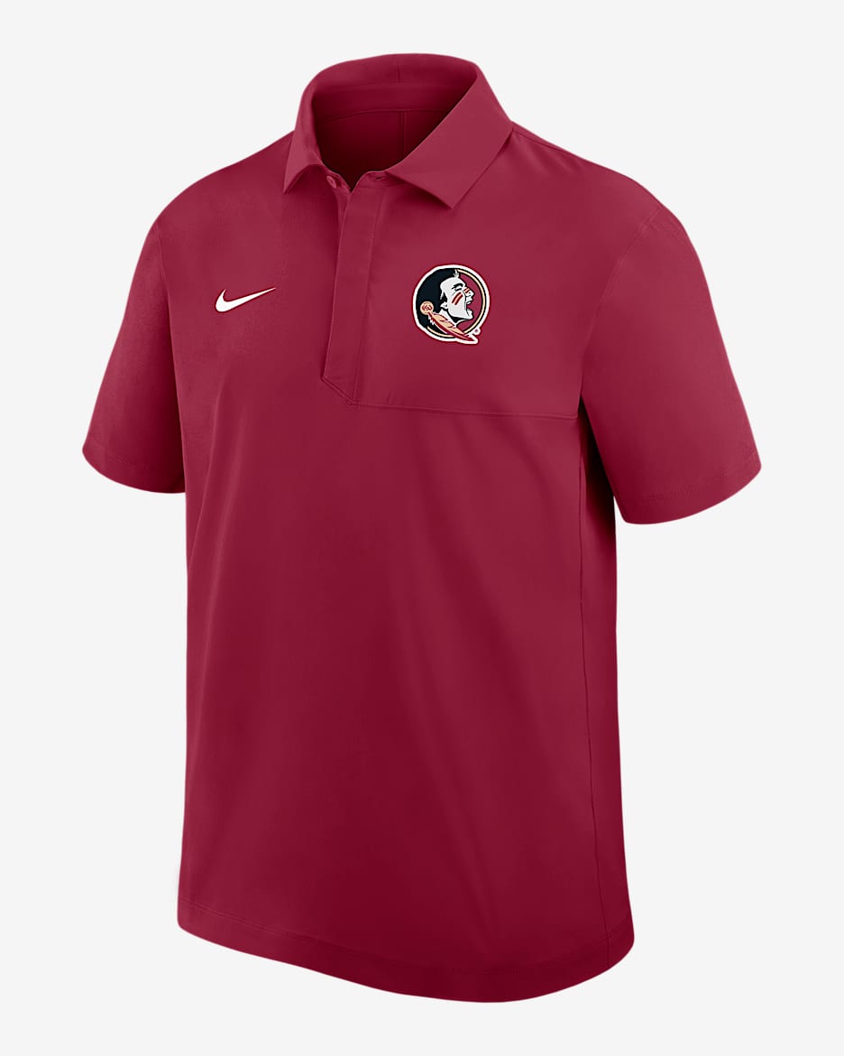 Polo universitario Nike Dri-FIT para hombre Florida State - Granate