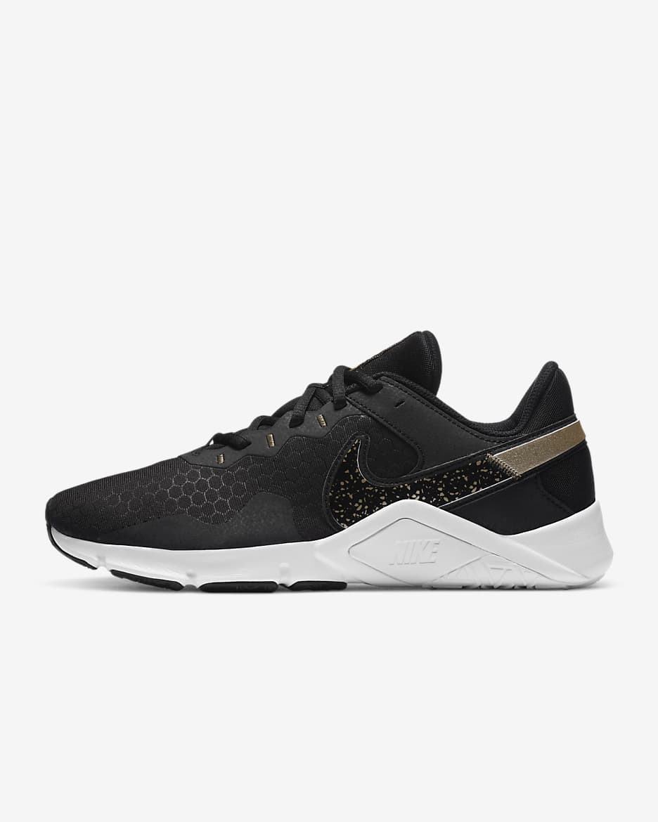 Nike Legend Essential 2 Premium Women's Training Shoe - Black/White/Metallic Gold Grain