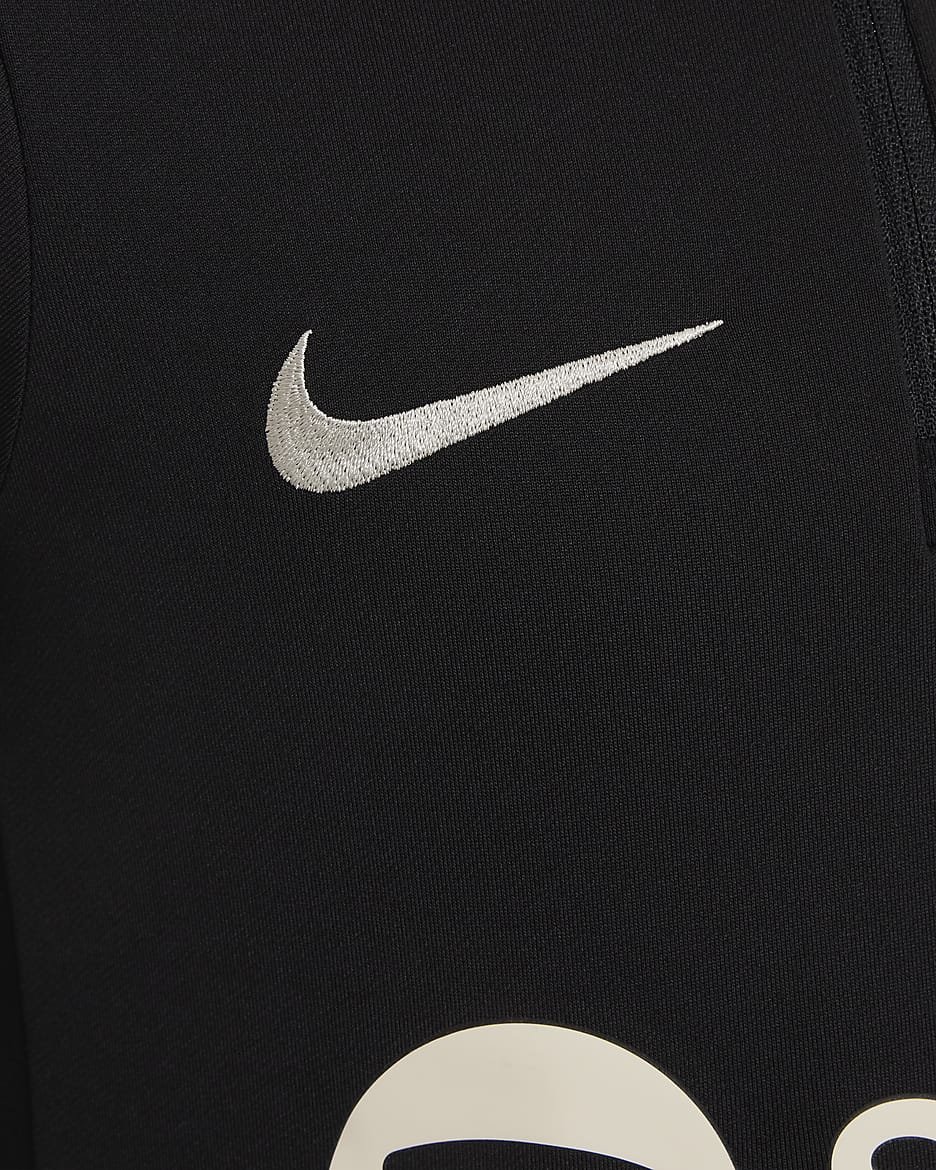 Haut d'entraînement de football Nike Dri-FIT FC Barcelona Strike pour ado - Noir/Noble Red/Deep Royal Blue/Light Orewood Brown