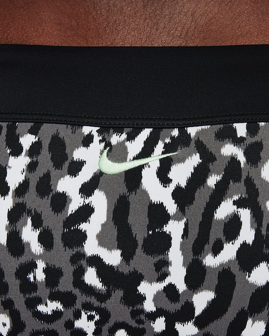 Nike Swim Wild Older Kids' (Girls') Asymmetrical Monokini - Iron Grey/Black/White/Vapour Green