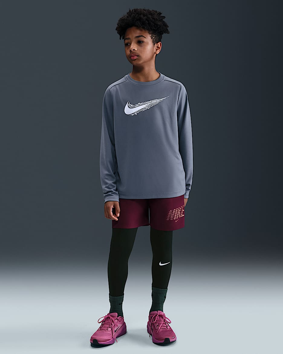 Nike Pro Big Kids' (Boys') Dri-FIT Tights - Black/White