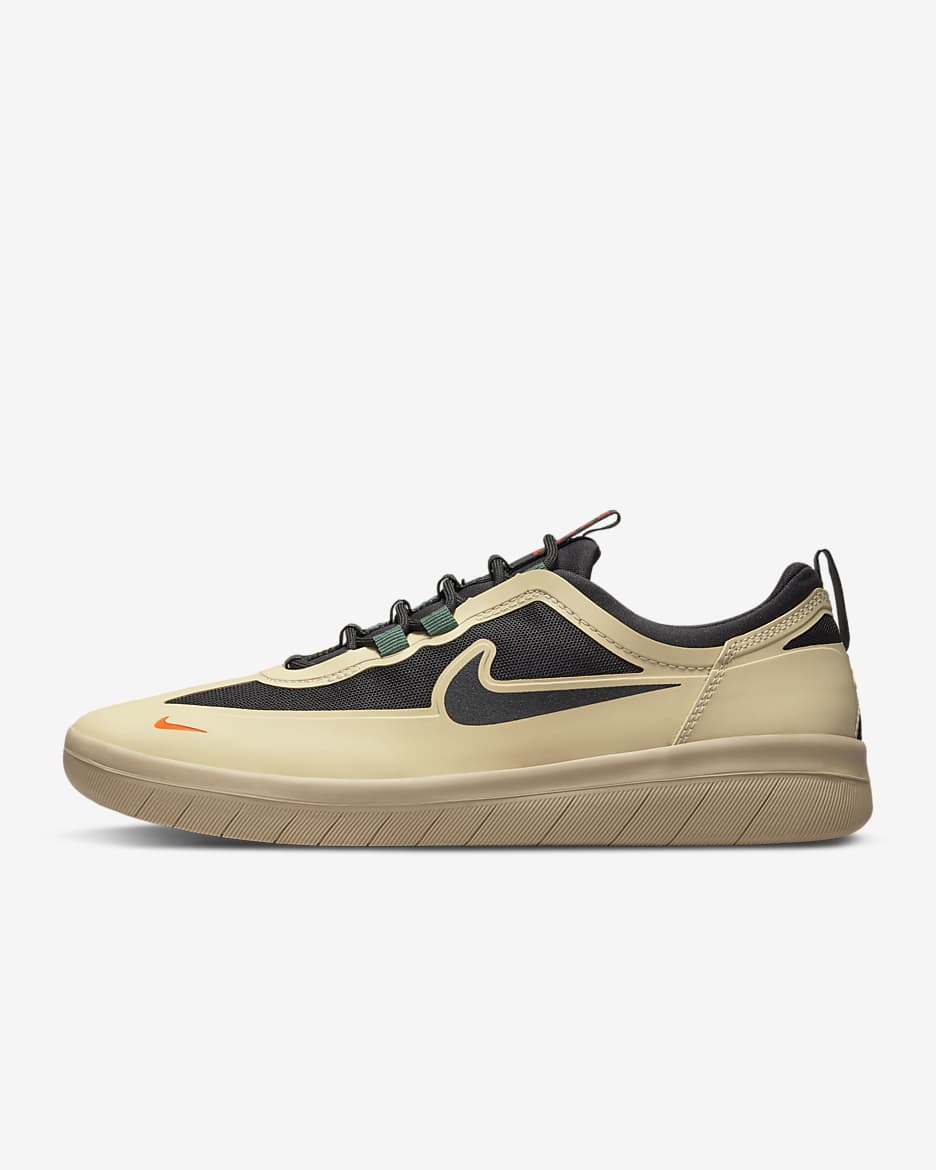 Nike SB Nyjah Free 2 Skate Shoe - Rattan/Noble Green/Safety Orange/Black