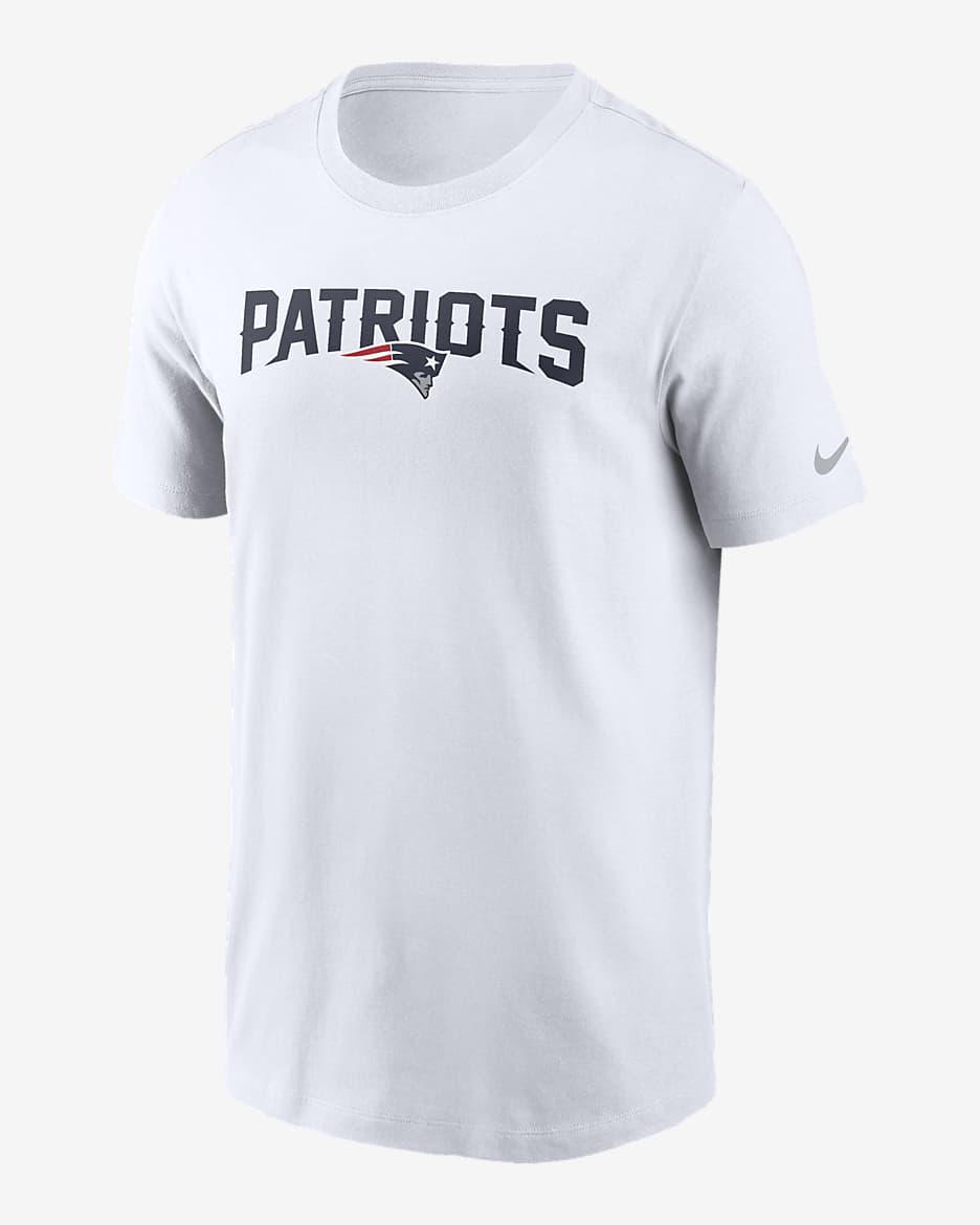 New England Patriots Primetime Wordmark Essential Men's Nike NFL T-Shirt - White