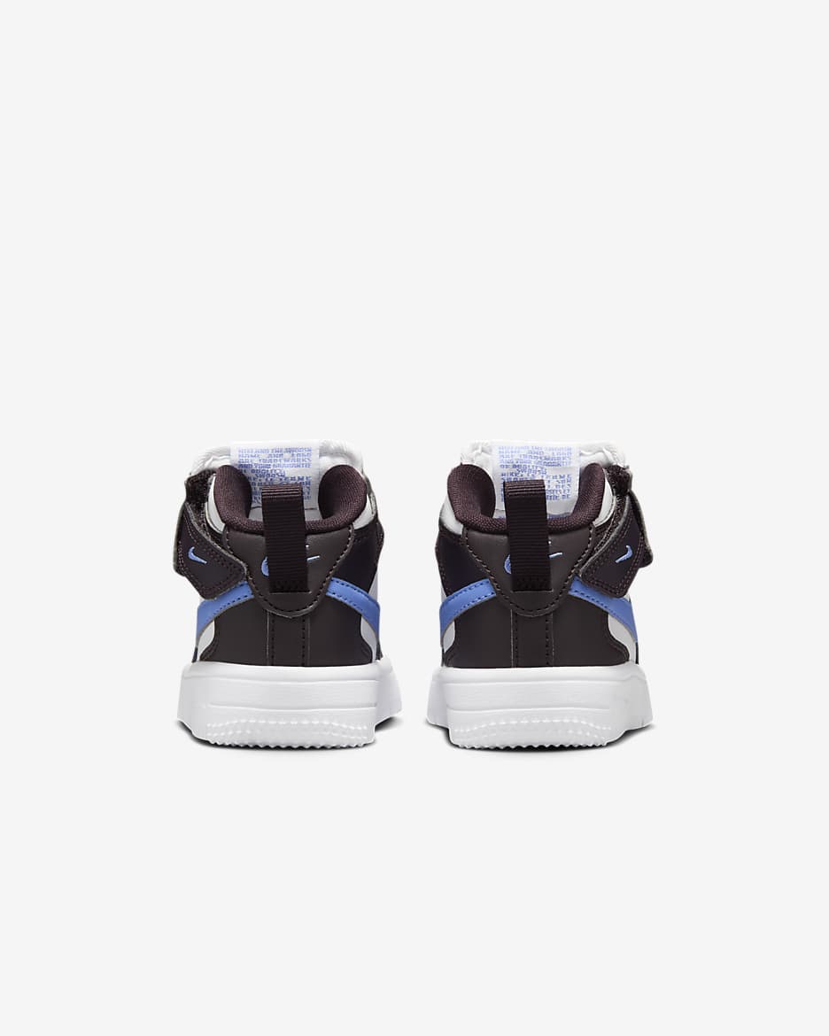 Nike Force 1 Mid EasyOn Baby/Toddler Shoes - Burgundy Ash/White/Royal Pulse
