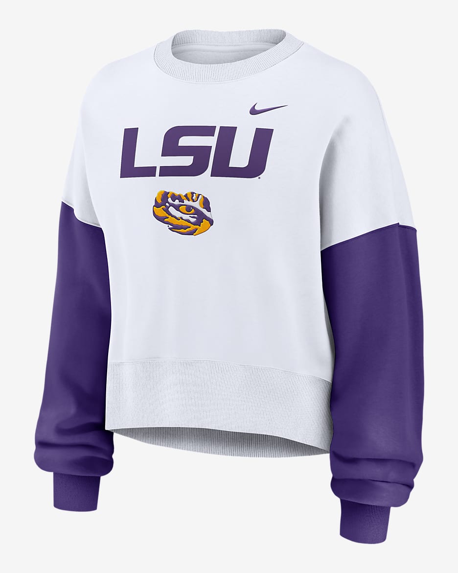 LSU Tigers Primetime Women's Nike College Pullover Crew - White