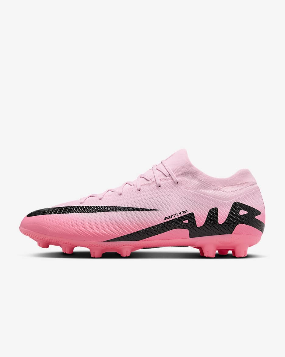 Nike Mercurial Vapor 15 Pro HG Low-Top Soccer Cleats - Pink Foam/Black