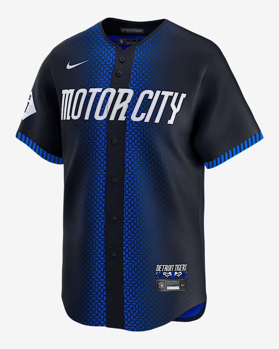 Jersey Nike Dri-FIT ADV de la MLB Limited para hombre Javier Báez Detroit Tigers City Connect - Azul campo de juego