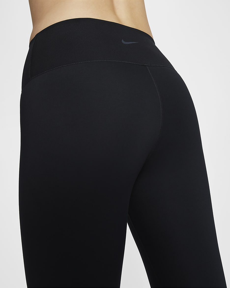 Nike One Rib Women's High-Waisted 7/8 Leggings - Black/Cool Grey