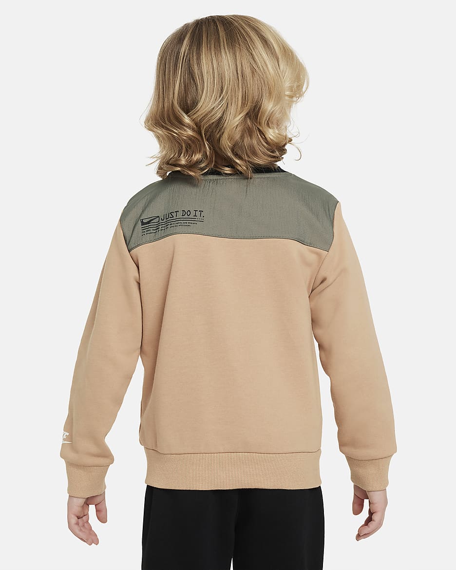 Nike Sportswear Paint Your Future Little Kids' French Terry Crew - Hemp