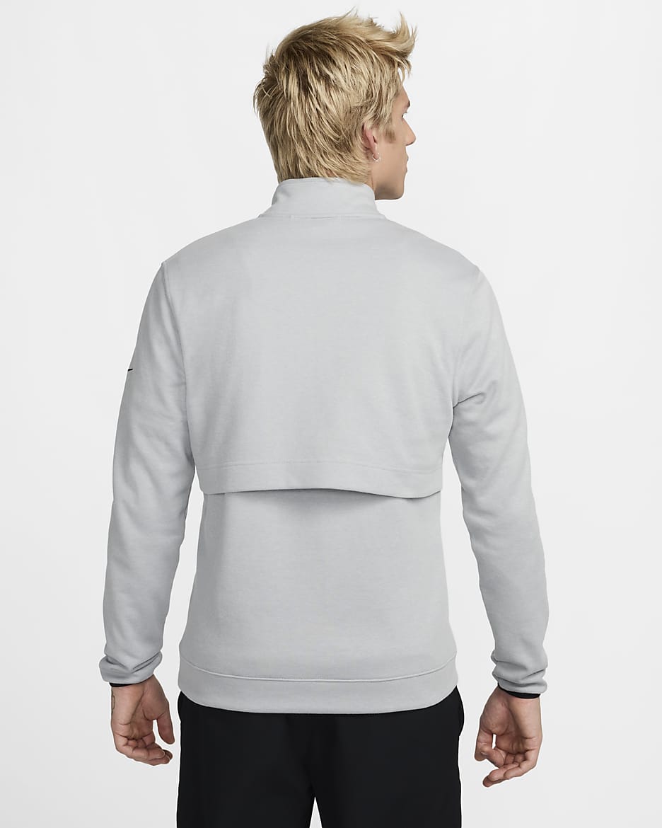 Nike Tour golfoverdel med halv glidelås til herre - Light Smoke Grey/Svart