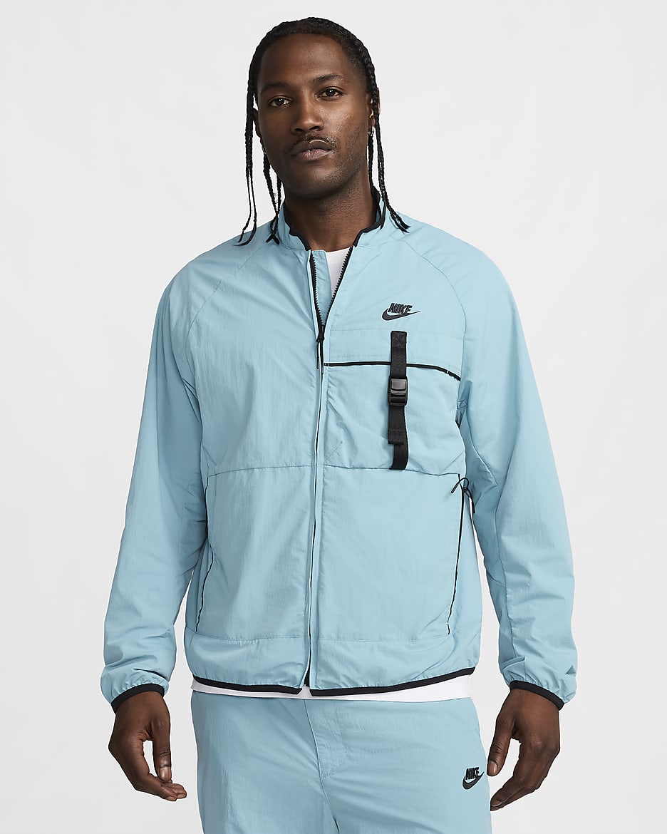 Nike Tech Men's Woven Jacket - Denim Turquoise/Black