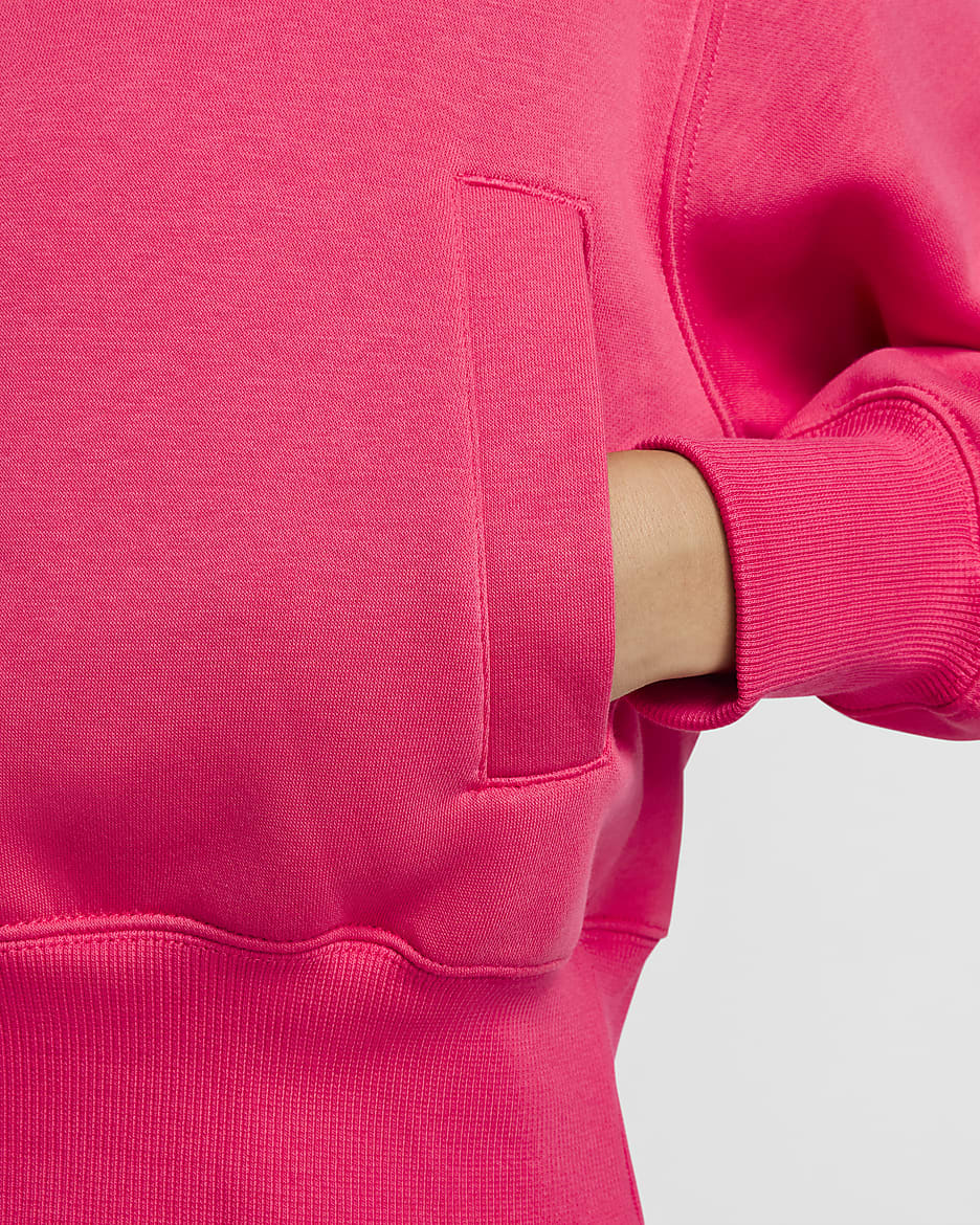 เสื้อแจ็คเก็ตวอร์มโอเวอร์ไซส์ผู้หญิง Nike Sportswear Phoenix Fleece - Aster Pink/Sail