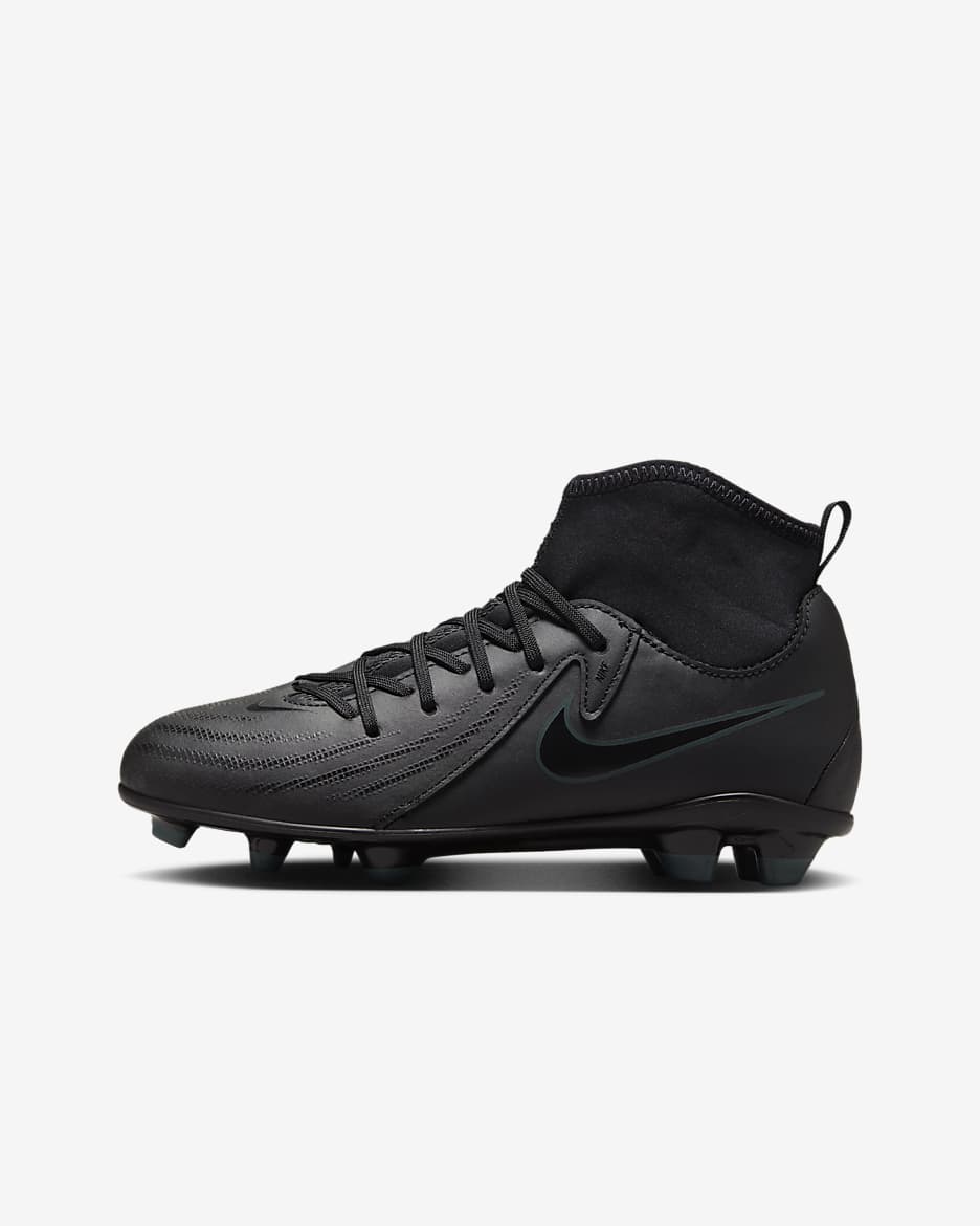 Nike Jr. Phantom Luna 2 Club Younger/Older Kids' MG High-Top Football Boot - Black/Deep Jungle/Black