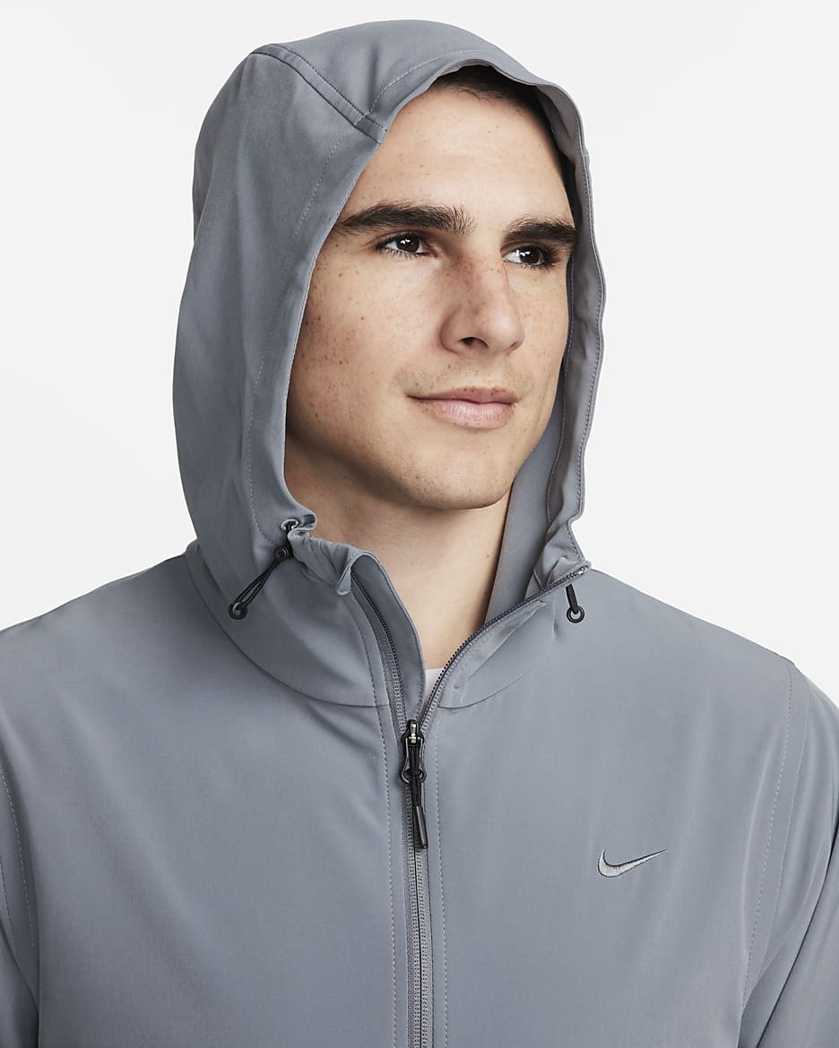 Nike Unlimited Chaqueta con capucha versátil y repelente al agua - Hombre - Smoke Grey/Negro/Smoke Grey