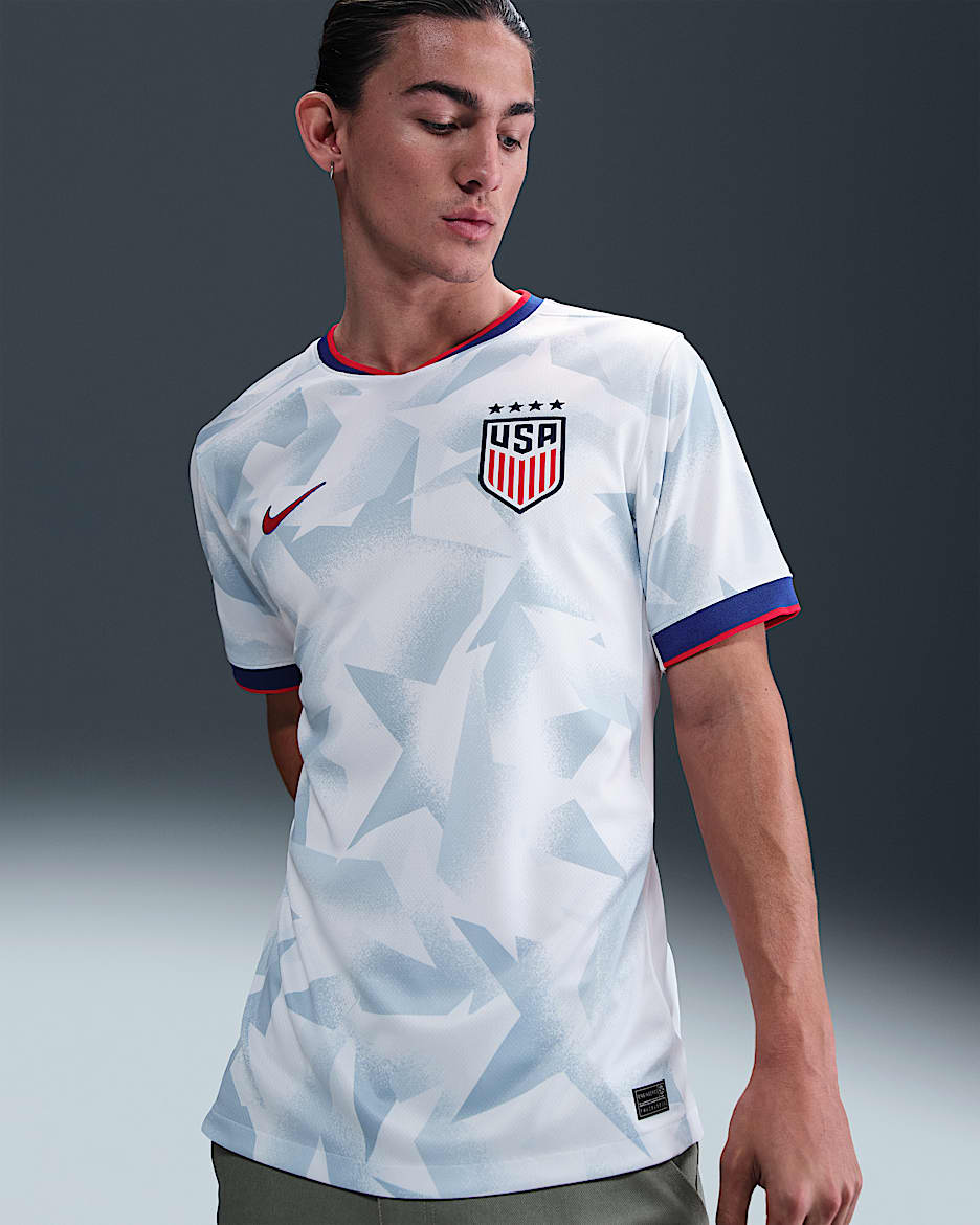 USWNT 2025 Stadium Home (Women's Team) Men's Nike Dri-FIT Soccer Replica Jersey - White/Rush Blue/Challenge Red/Challenge Red