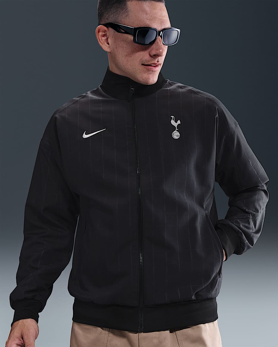 Tottenham Hotspur Strike Away Men's Nike Dri-FIT Football Anthem Jacket - Black/Light Iron Ore